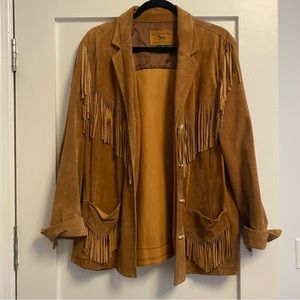 Ralph Lauren Women’s Fringe Coat Vintage Suede Size L/XL